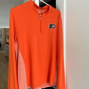 Fanatics Orange NHL Long Sleeve Quarters Zip
